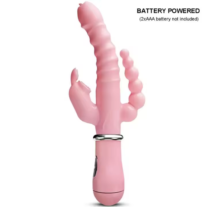 Consolador 3 en 1 conejo impermeable USB magnético recargable Anal clítoris vibrador juguetes para mujeres parejas Sex Shop - 1