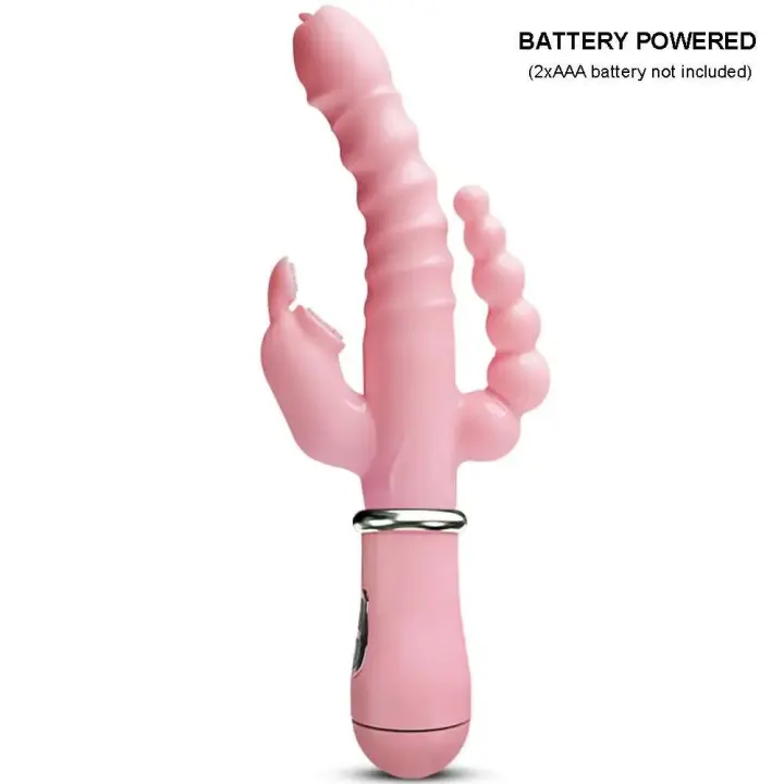 Consolador 3 en 1 conejo impermeable USB magnético recargable Anal clítoris vibrador juguetes para mujeres parejas Sex Shop - 1