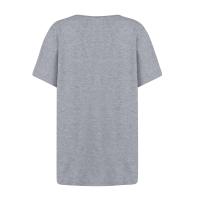 Camisetas Casuales de Verano para Mujer Top Básico Sólido con Botón Cuello en V Estilo Callejero Oversize Ropa de Moda - details 13