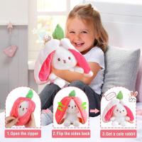 Peluche suave 25 cm con forma zanahoria fresa, bonitos animales peluche esconder y busr, conejo, juguetes para regalo de - details 0