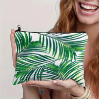 Bolso De Maquillaje Portátil De Viaje Estampado De Hoja Tropical Bolso De Almacenamiento Para Cosméticos Estilo Fashion Cierre De Cremallera Material De Poliéster - details 2