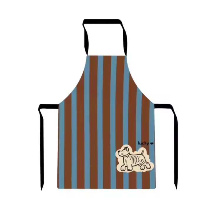 Delantal de cocina antisalpicaduras, diseño de dibujos animados, delantal de cocina resistente a la suciedad, delantal ajustable de tela para el hogar, delantal para hornear, tareas domésticas - 1