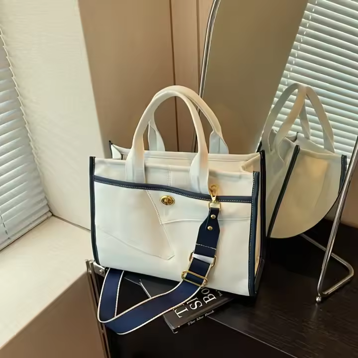 Bolso de Hombro Grande para Mujer Moda de Bloques de Color Salpicados Ideal para Trabajo, Viajes, Crucero - 1