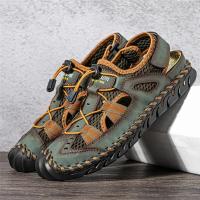 Sandalias de verano para hombre, sandalias de malla para exteriores, zuecos suaves, sandalias para hombre, sandalias deslizantes hechas a mano, zapatillas romanas para exteriores - details 13