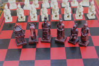 Ajedrez-juego creativo de escritorio tridimensional, Guerrero de terracota, piezas de ajedrez, tablero de ajedrez de madera - details 3