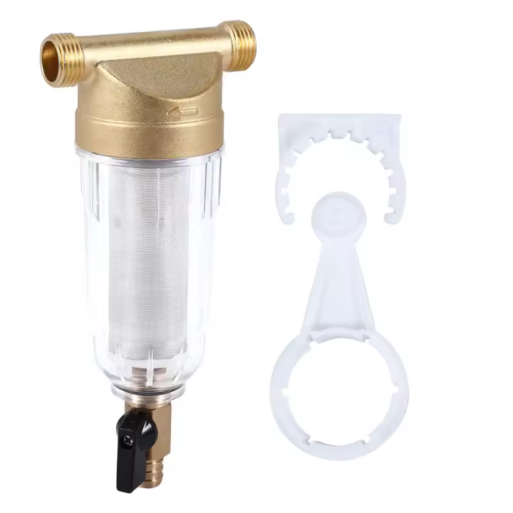 Filtros de agua de boca dividida, purificador frontal, prefiltro de plomo de cobre, lavado posterior, elimina el óxido, contaminantes, tubería de sedimentos, 4 unidades - 1