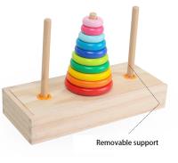 Rompecabezas de madera clásico para niños, torre de apilamiento, juguetes educativos templarios, juguetes - details 10
