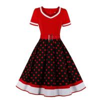 Vestido de Punto de Polka Dot Vintage 2024 Estilo Rockabilly Retro para Mujeres - details 12