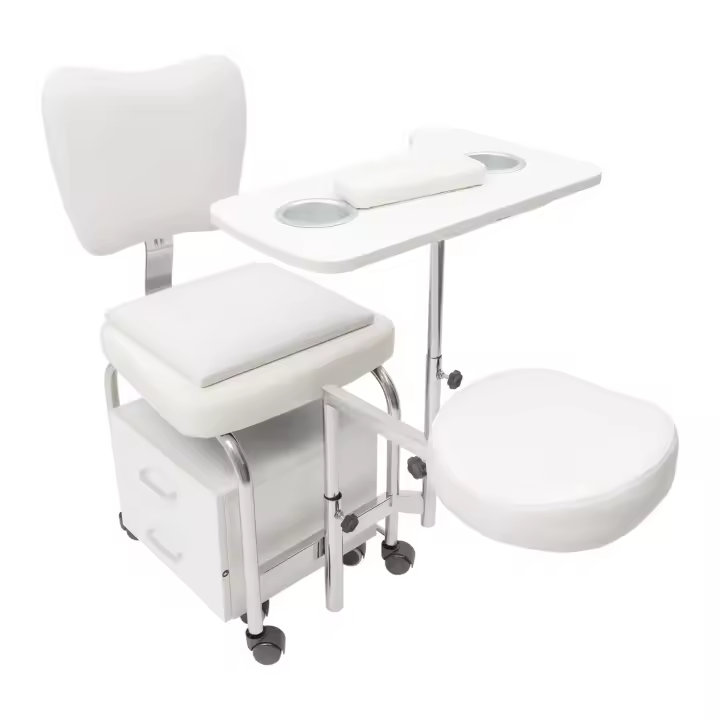 Silla de Manicura de Belleza Rotativa Mueble de Masaje SPA con Escritorio de Uñas Giratorio - 1