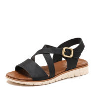 Sandalia sandalias de cuña prendas de vestir exteriores de verano 2025 nuevos zapatos romanos de mujer con cinturón plano de suela suave - details 1