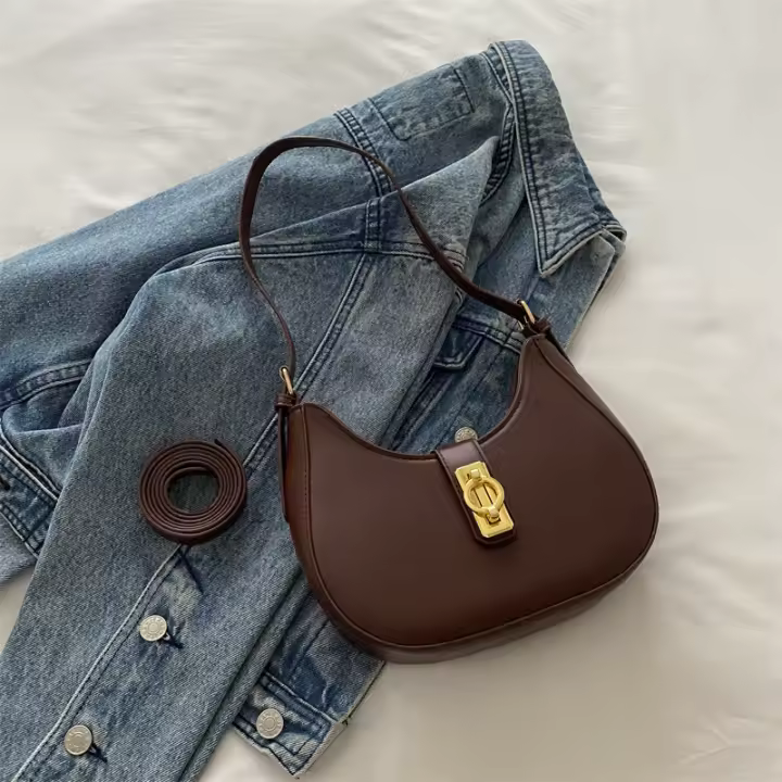 Bolso de mano de gama alta para mujer, novedad de 2024, bolso de un solo hombro para ir al trabajo, bolso cruzado versátil, bolso de media luna de nicho - 1