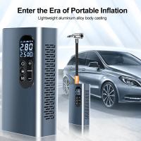 Inflador de neumáticos de coche inalámbrico, compresor de aire recargable por USB, aleación de aluminio, 6000mAh, para motocicletas, bicicletas y bolas - details 16