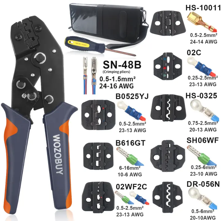 Alicates de Crimpado SN-48BS para Electrónica Herramientas Mínimas con Cierre Metálico y Material de Plástico Para Trabajos de Bricolaje en Casa - 1