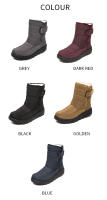 Botas de nieve de algodón para mujer, botas altas impermeables, antideslizantes, novedad de 2024 - details 2