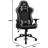 DR110 - Silla Gaming Profesional, Tejido Tejido Alta transpirabilidad, reposabrazos 4D, Ruedas silenciosas, pistón Clase 4, inclinación, cojín Lumbar y Cervical, Color Negro - details 15