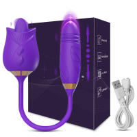 Vibrador 2 en 1 para lamer la lengua para mujer, estimulador de pezones y clítoris, masturbador femenino con vibrador vaginal de empuje, juguete sexual - details 9