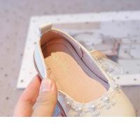 Zapatos de cuero para niñas pequeñas, zapatos planos de princesa para fiesta de boda, pajarita de encaje Mary Jane con cuentas, zapatos planos de primavera 2025 para niños, novedad - details 15