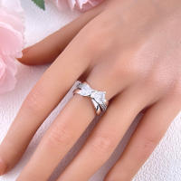 Anillo de Plata de Ley 925, anillo de hojas brillantes para mujer, circonita cúbica CZ, estrella, Luna, flor, joyería de boda, anillos, regalos - details 4