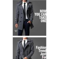 Abrigo de lana para hombre, estilo coreano, informal, doble botella, ajustada, a la moda, otoño 2024 - details 6