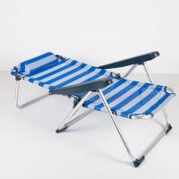 Silla Playa Plegable, 5 Posiciones, 57X31X62/101CM Incluye cojín Acolchado, Asa Hombro, Soporta 110 kg, Topes antivuelco, Multiposición, Respaldo reclinable Raya Azul - details 0