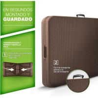 Mesa Plegable Multifuncional 180 x 75 cm Portátil para Terraza, Exterior, Balcón, Picnic - details 3