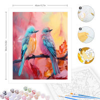 RUOPOTY-pintura acrílica por números, kit de Urraca de colores sobre lienzo con Marco, imagen para colorear por número, arte de pared para el hogar - details 3
