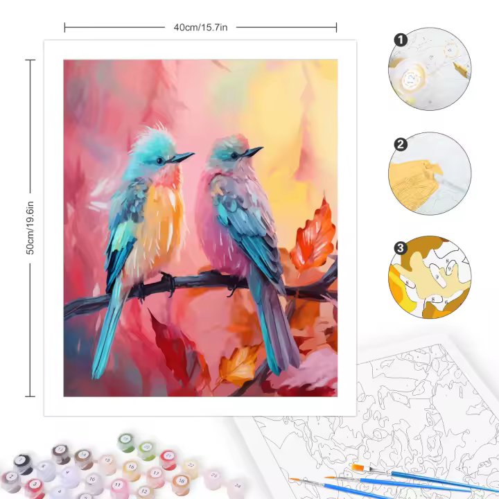 RUOPOTY-pintura acrílica por números, kit de Urraca de colores sobre lienzo con Marco, imagen para colorear por número, arte de pared para el hogar - 1
