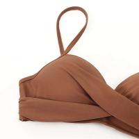Conjunto de Bikini Sexy de dos piezas para mujer, ropa de playa Unicolor con realce, Tr de verano, Bikini Triangular, baño Ba de cintura, 2024 - details 42