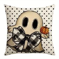 Fundas decorativas de Lino para Halloween, Funda de Cojín Decorativa de 45x45cm,4 Piezas, para Sala de Estar y sofá - details 1