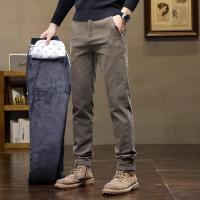 Pantalones cálidos invierno hombre vaquero hombre forro térmico coreano Slim Thicken2025 - details 0