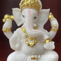 Decoración artesanía de resina antiguo creativo hogar candelabro estatua de Buda elefante tronco Dios - details 23