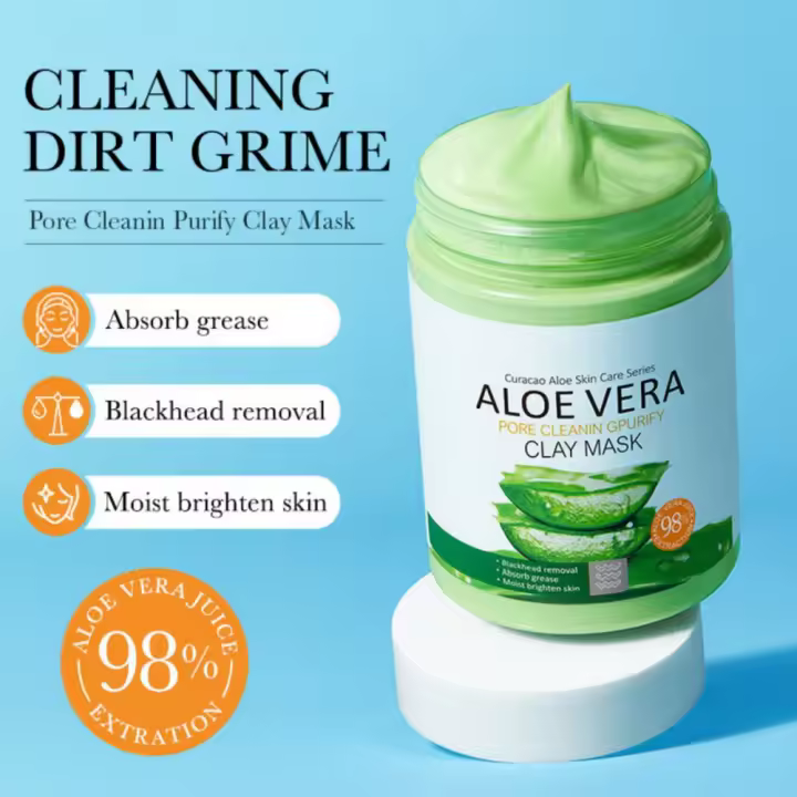 Mascarilla Facial de Arcilla Aloe Vera 100g Control de Acné Mejora del Tono de Piel Grueso - 1