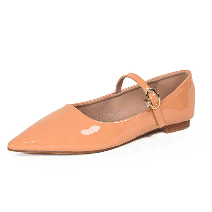 Zapatos Mary Jane de mujer con punta puntiaguda, boca poco profunda y charol. - 1