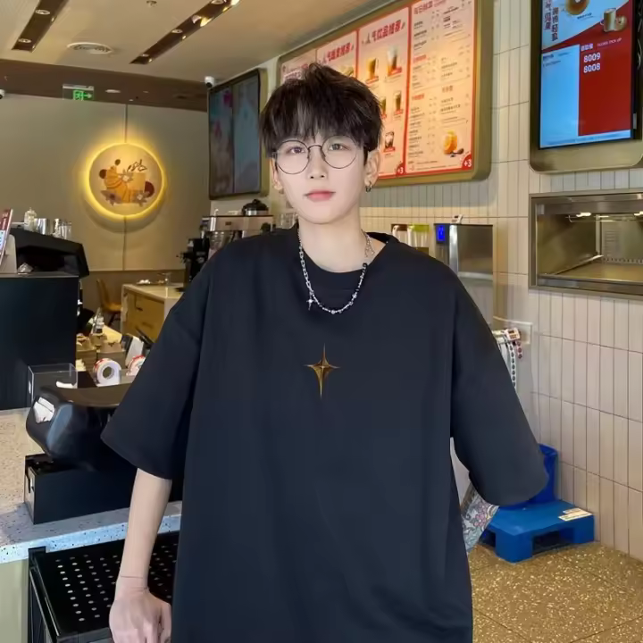Moda Verano 2024 para Hombres Camiseta Casual de Manga Corta Algodón Suave - 1