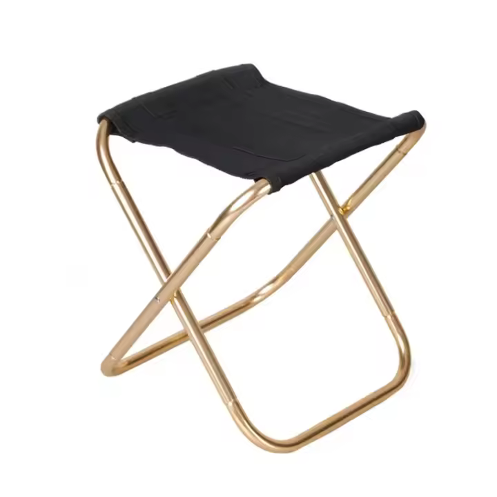 Silla para acampar al aire libre, silla plegable dorada de aleación de aluminio con bolsa, taburete, asiento, pesca, Camping - 1