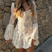 Elegante Vestido Mini de Manga Larga para Mujer Estampado de Otoño-Invierno - details 2