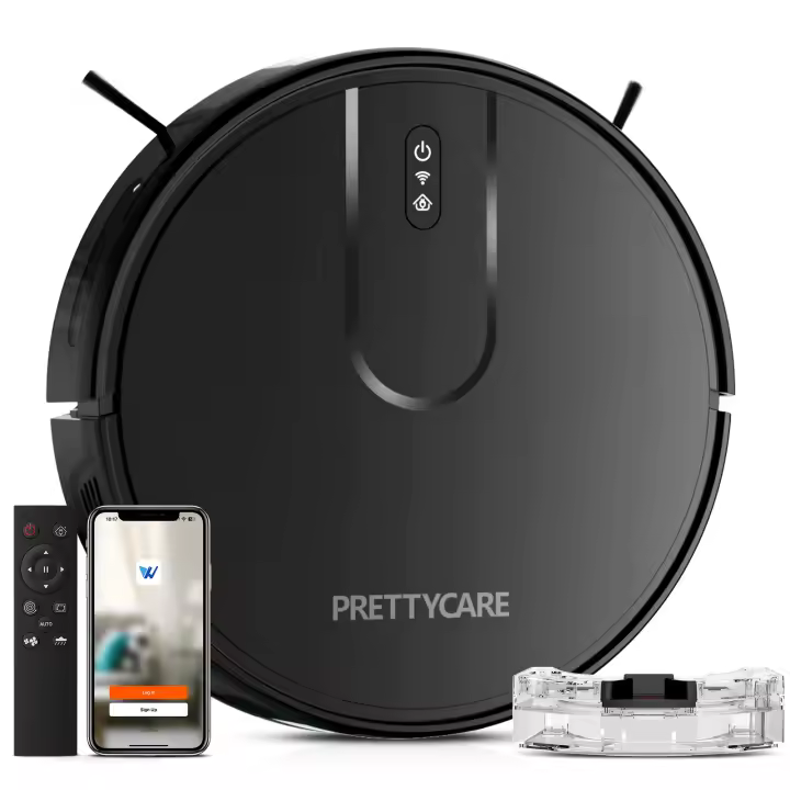 PrettyCare C3 Robot Aspirador Ajustes de limpieza personalizados Robot Aspirador y Mopa Combo con 4000Pa de Succión Robot aspirador autocargable evitación avanzada de obstáculos - 1
