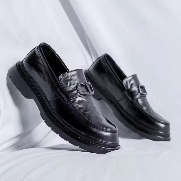 Zapatos de cuero antideslizantes y transpirables del estilo de los hombres del pie de la cala, zapatos casuales de suela gruesa para los hombres - 1