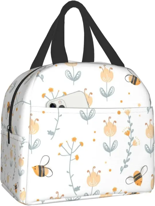 Bolsa de Almuerzo Aislada con Estilo de Abeja Caja de Almuerzo Reutilizable para Mujeres y Hombres - 1