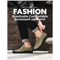 Nuevos zapatos planos casuales para hombres, zapatos de cuero genuino hechos a mano para hombres, mocasines cómodos, mocasines transpirables, zapatillas de deporte para hombres al aire libre - details 4