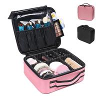 Nueva Bolsa De Maquillaje Para Mujer Viaje Impermeable De Tela Oxford Organizador De Cosméticos Con Cerradura De Cremallera Estilo Casual - details 0
