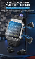 Reloj inteligente con pantalla completamente táctil de 1,96 pulgadas y auriculares Bluetooth TWS 2 en 1 - details 0