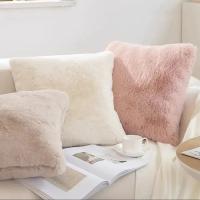 1 Uds. Funda de almohada Ultra suave de piel de conejo de imitación, funda de cojín decorativa de felpa cálida de lujo para sofá, dormitorio y sala de estar - details 0