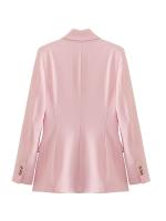 TRAFZA-traje elegante de manga larga para mujer, traje con cuello, Bolsillo falso, decorado, Color sólido, estilo callejero, prendas de vestir exteriores informales - details 4