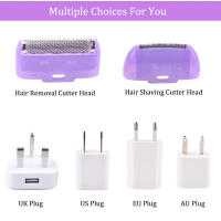 Depiladora recargable por USB para mujer, afeitadora corporal portátil, herramienta rotativa de eliminación de vello facial, piernas, Bikini y labios - details 6