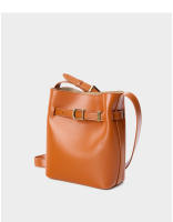 Bolso de hombro vintage de cuero genuino para mujeres, bolso tipo cubo de alta gama, bolso cruzado de piel de vaca de capa superior, bolso cruzado para mujeres - details 22