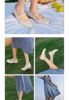 Cabeza cuadrada Mary Jane zapatos de mujer nuevo tacón grueso con estilo francés con falda temperamento zapatos individuales - details 8