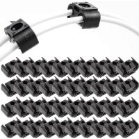 40 soportes de retención para tubos de 2 puntos. 811611797   Clip de cable de freno con base de doble conducto, 4,75 mm, negro - details 3
