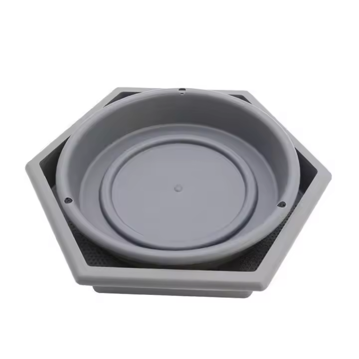 Baño colgante para pájaros, comedero para pájaros, 2 en 1, para exterior, gris - 1