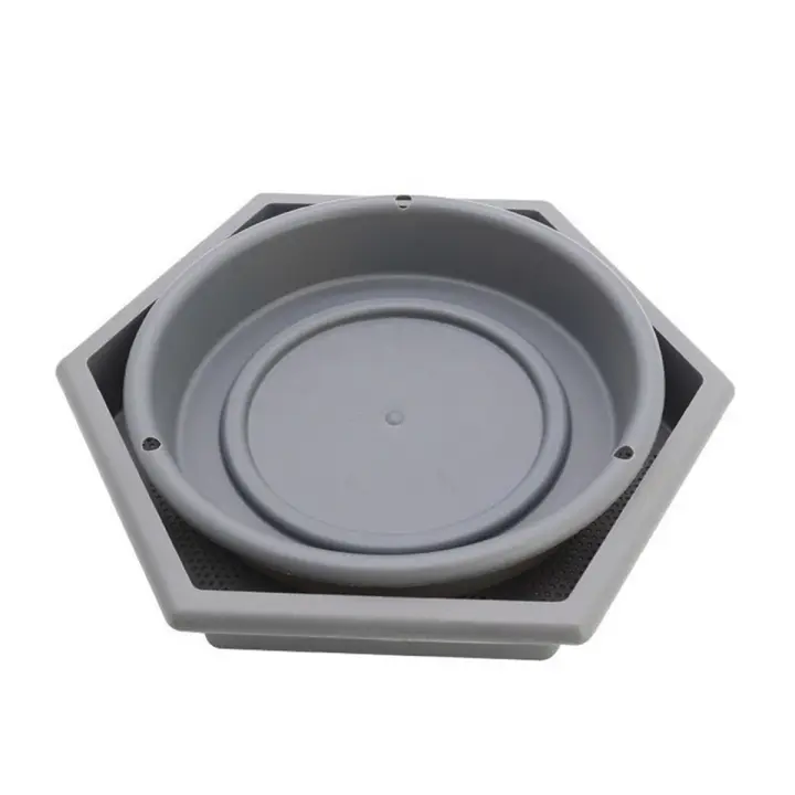 Baño colgante para pájaros, comedero para pájaros, 2 en 1, para exterior, gris - 1